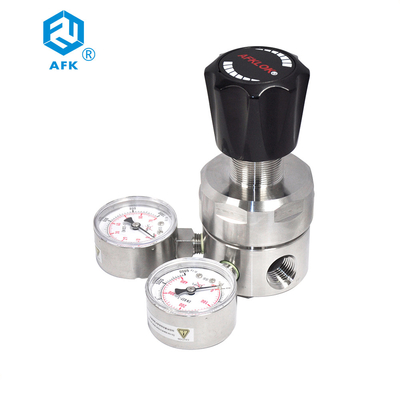 AFK R12316 منظم ضغط من الفولاذ المقاوم للصدأ بمقياس مزدوج للنيتروجين 6000psi