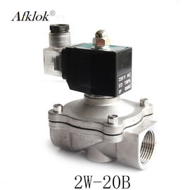 2W-20B 220V AC الفولاذ المقاوم للصدأ الكهربائية الملف اللولبي صمام للمياه
